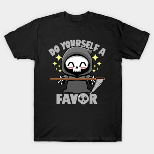 Kawaii Cute Halloween Grim Reaper Funny Meme T-Shirt